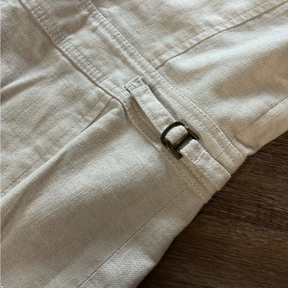 Kasper Safari Style Blazer Jacket Linen Blend Cream/Tan Size 10 - Picture 7 of 12